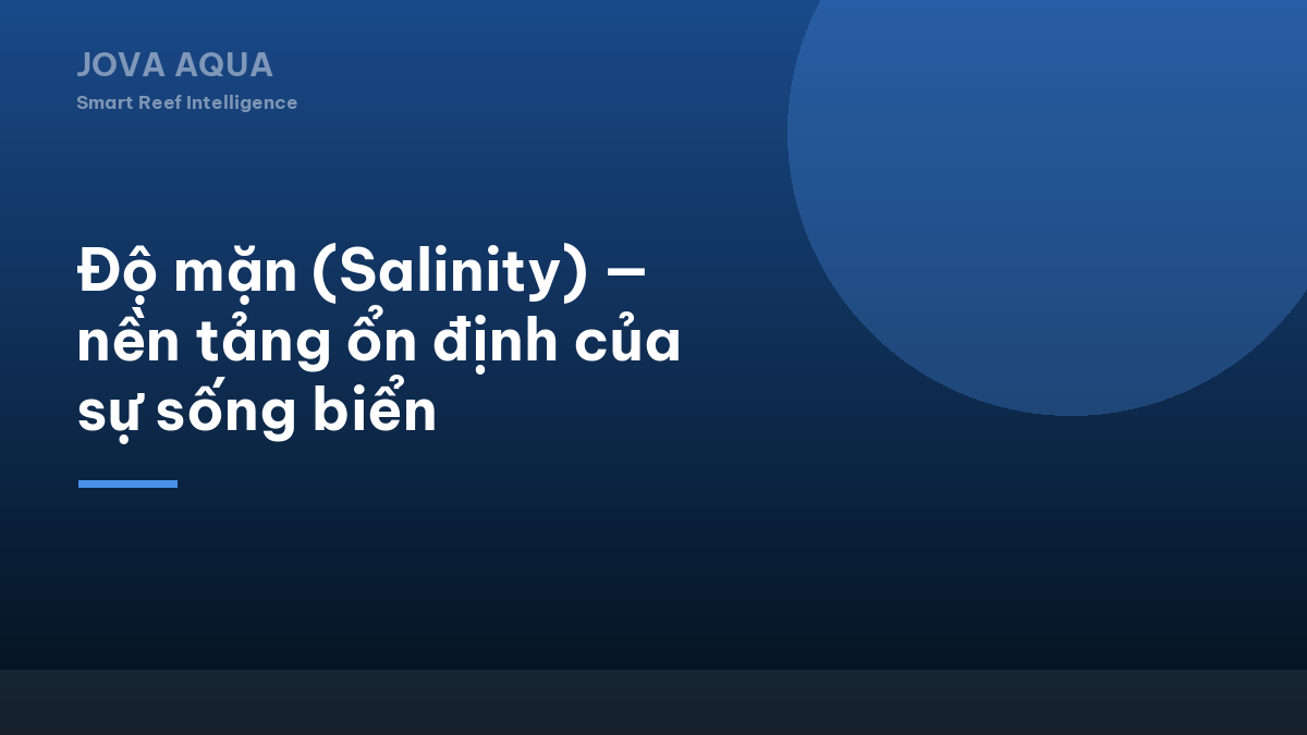 Độ mặn (Salinity) — nền tảng ổn định của sự sống biển